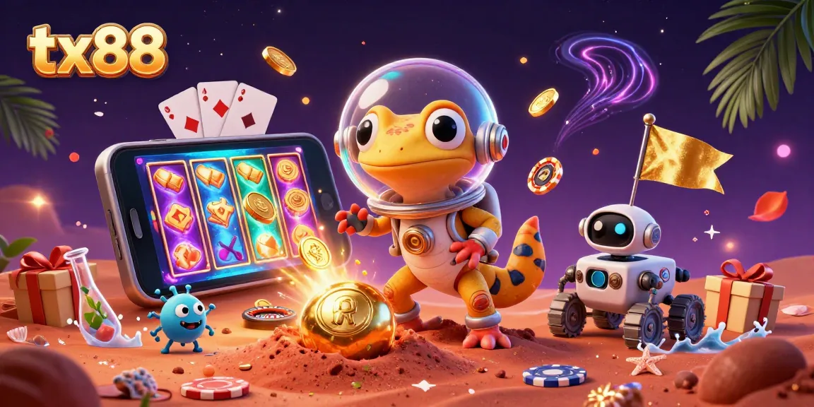 Engage in thrilling gameplay with tx88 as the Martian gecko finds a hidden casino.