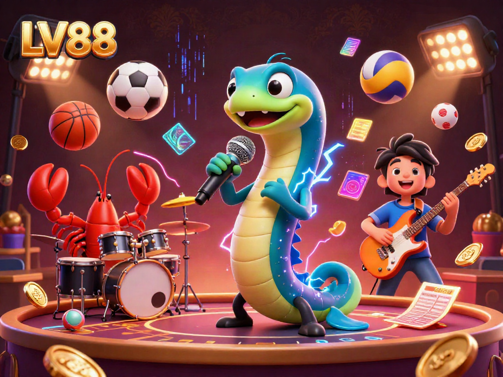 Experience the thrill of LV88 with an electrifying underwater casino scene featuring dynamic gambling elements.