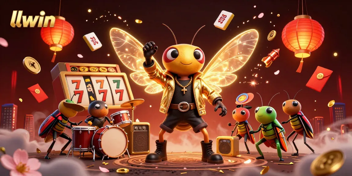 Experience thrilling jackpots and vibrant gaming at llwin with a lively cartoon scene featuring music and excitement.