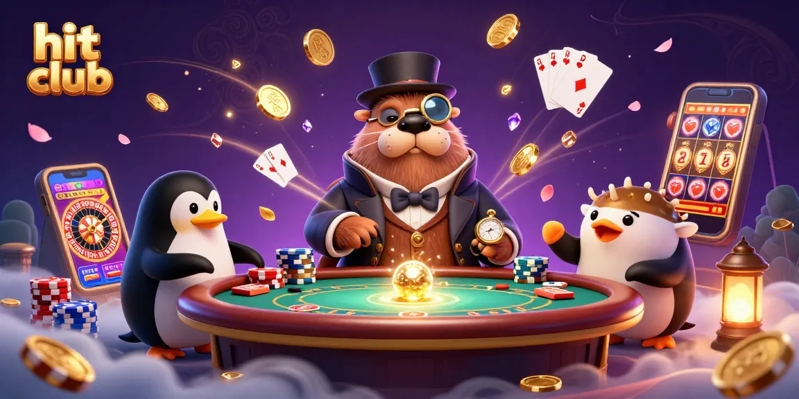 Experience thrilling gameplay at hit club with a jolly walrus at an underwater poker table.