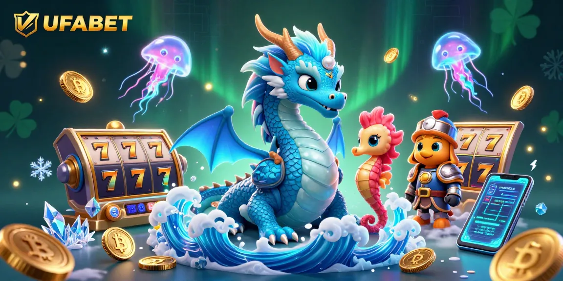 Experience thrilling gameplay with UFABET through slots and jackpot features in a vibrant 3D illustration.
