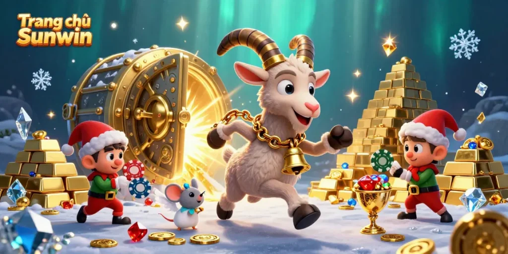 Experience thrilling gameplay at Trang chủ Sunwin with a festive casino scene filled with excitement and treasure.