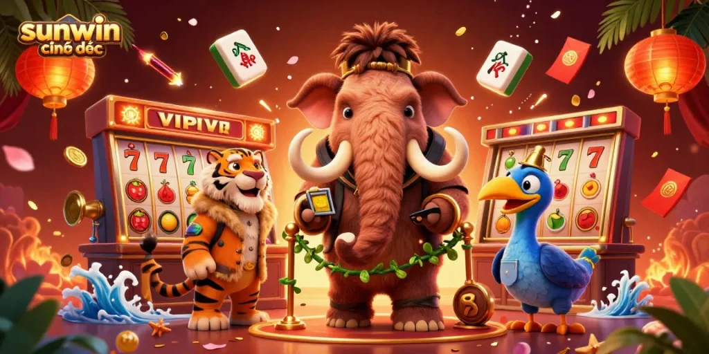 Experience excitement at sunwin chính thức with vibrant 3D characters and casino elements.